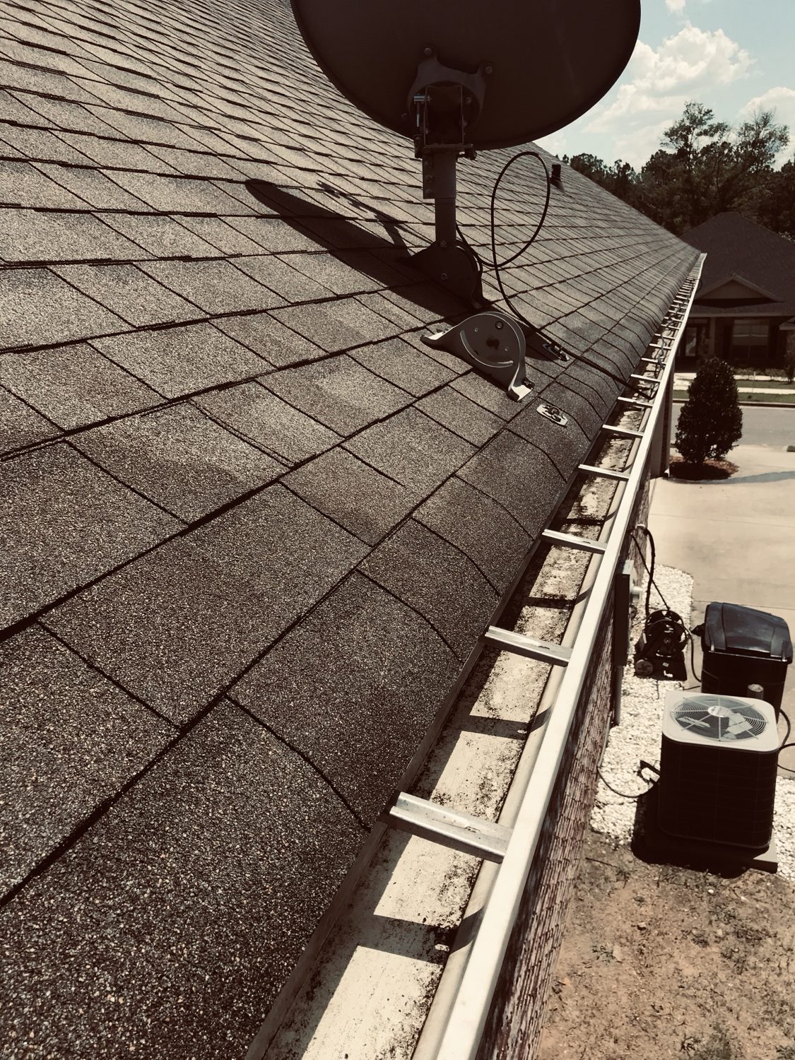 Gutter running clean and clear after cleanout